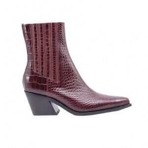 NEW INTENTIONALLY BLANK women's hillary heeled ankle boot in red